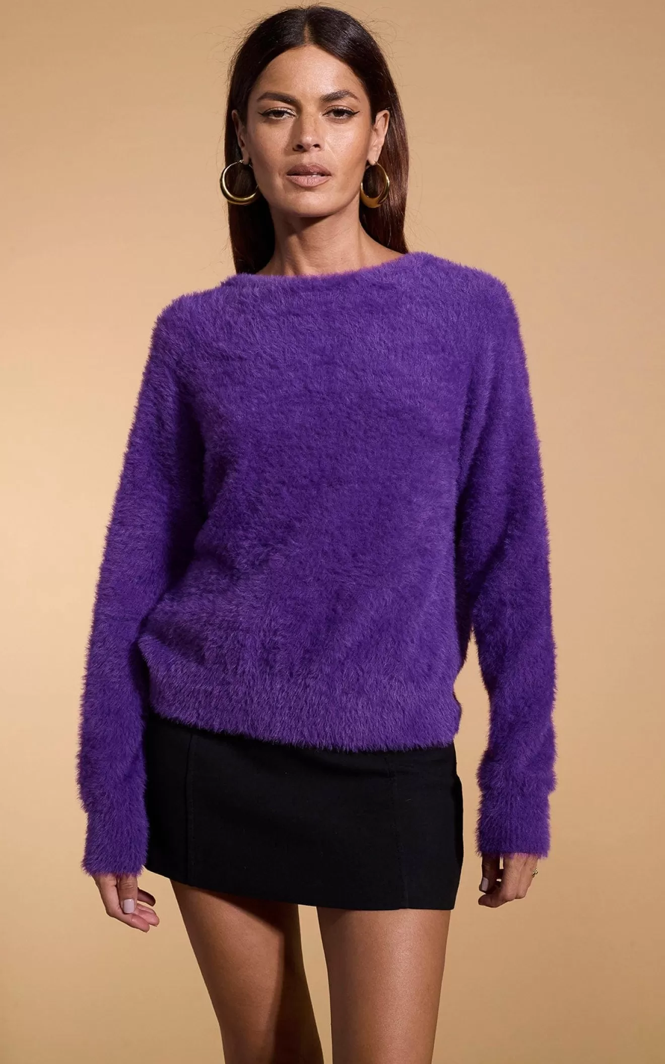 Dancing Leopard Knitwear-Bonnie Jumper In Deep Purple - Reversible