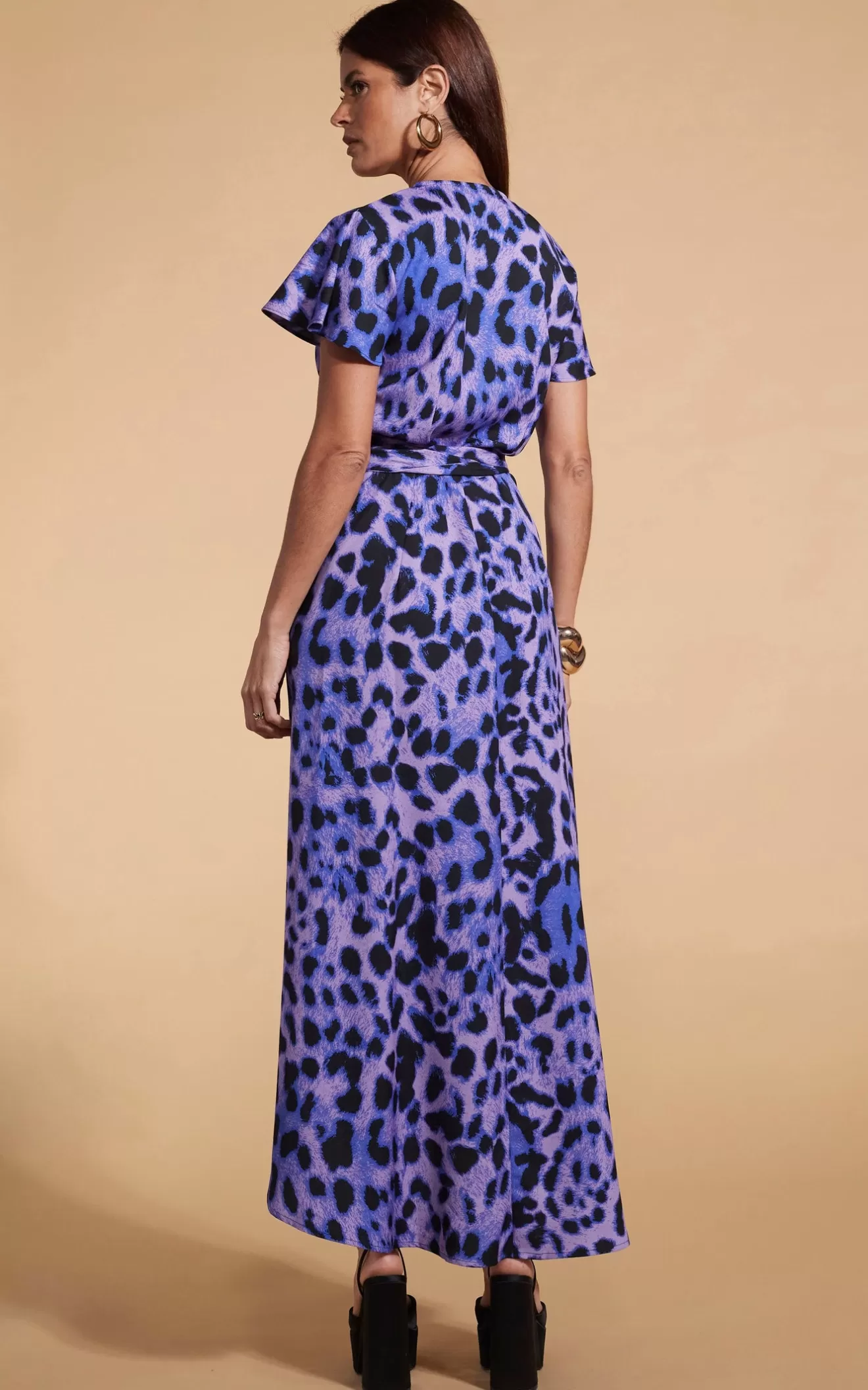 Dancing Leopard Party Dresses | Wrap Dresses-Cayenne Dress In Lilac Leopard