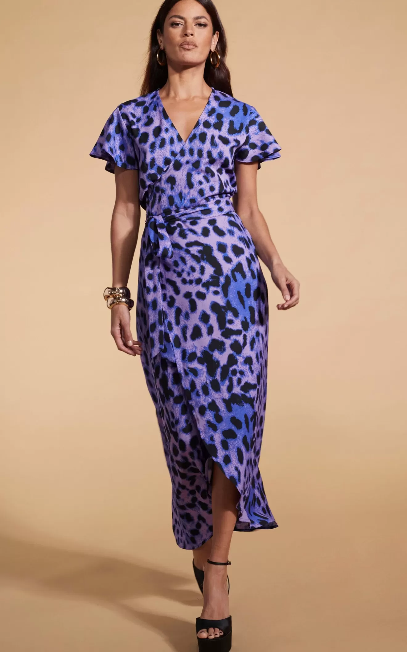 Dancing Leopard Party Dresses | Wrap Dresses-Cayenne Dress In Lilac Leopard