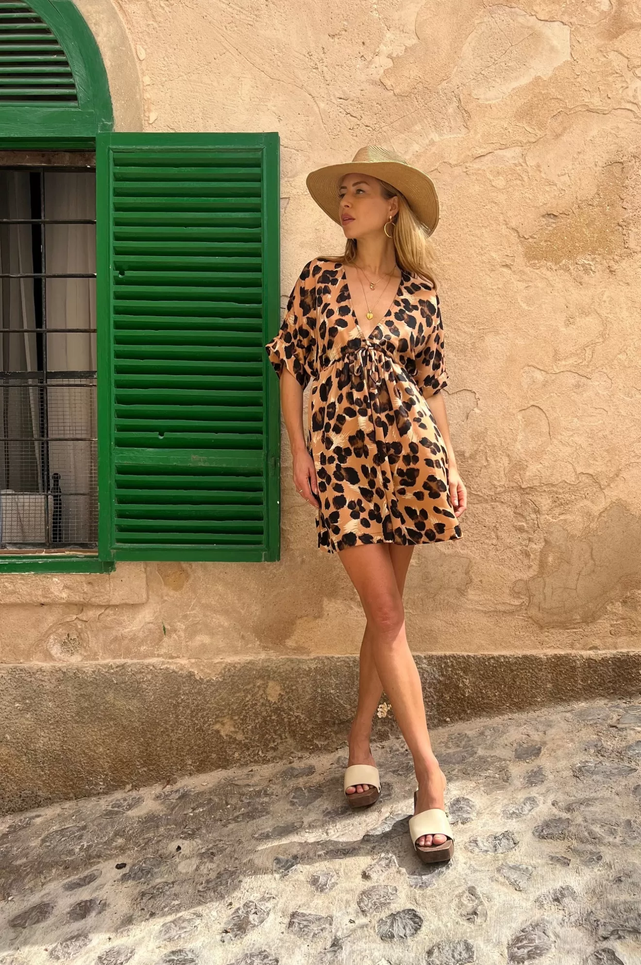 Dancing Leopard Summer Dresses | Mini Dresses-Coco Loco Dress In Painted Leopard