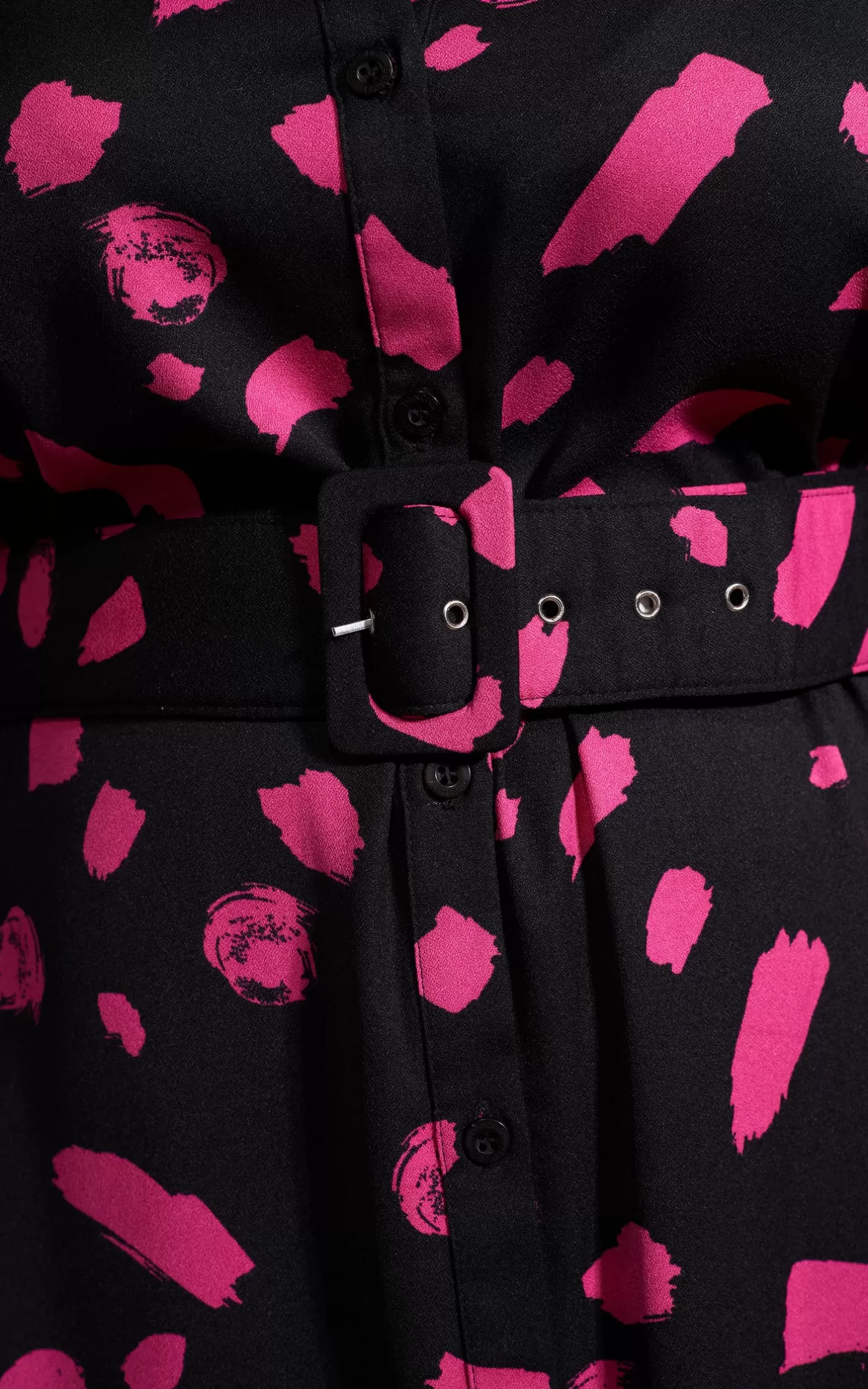 Dancing Leopard Nursing Dresses | Dresses With Pockets-Dove Dress In Abstract Dot Pink On Black- Extended Sizing