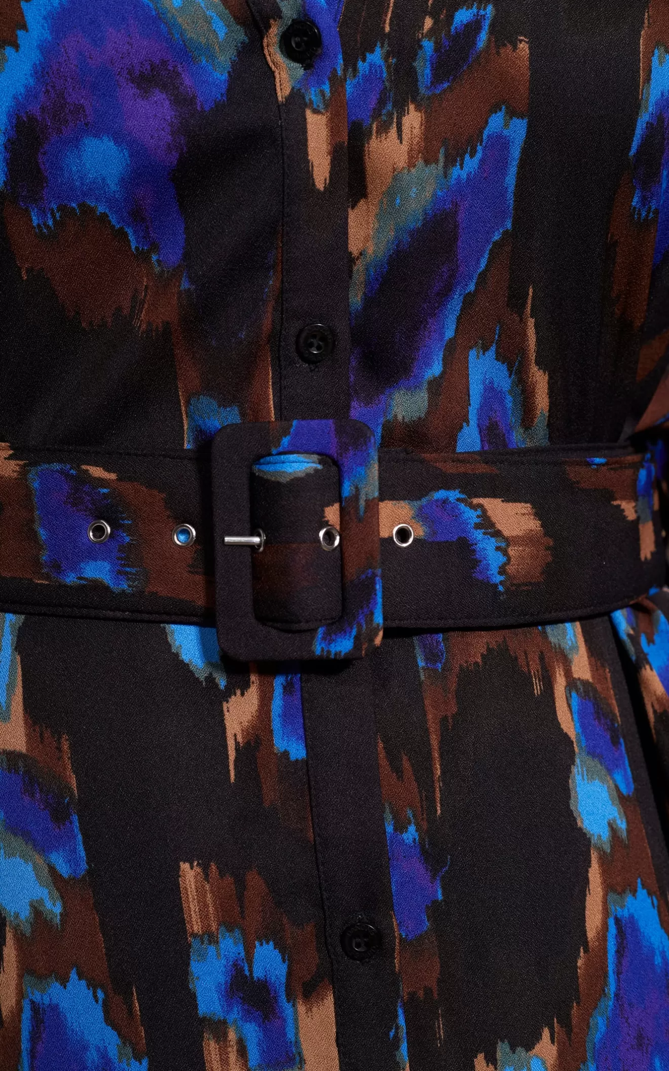 Dancing Leopard Nursing Dresses | Dresses With Pockets-Dove Dress In Camo Abstract Blue On Black- Extended Sizing