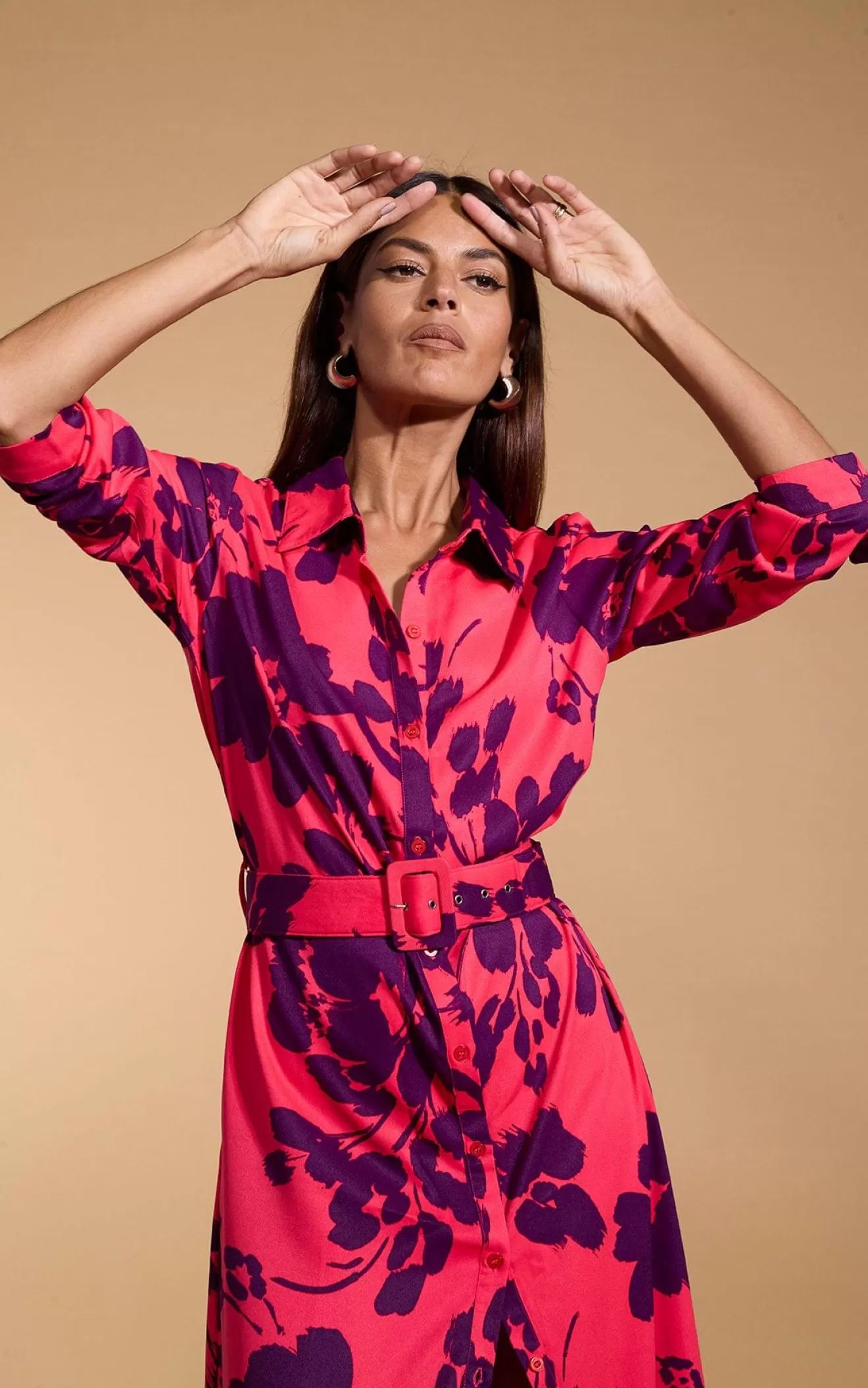 Dancing Leopard Dresses With Pockets | Shirt Dresses-Dove Dress In Plum Floral Leopard