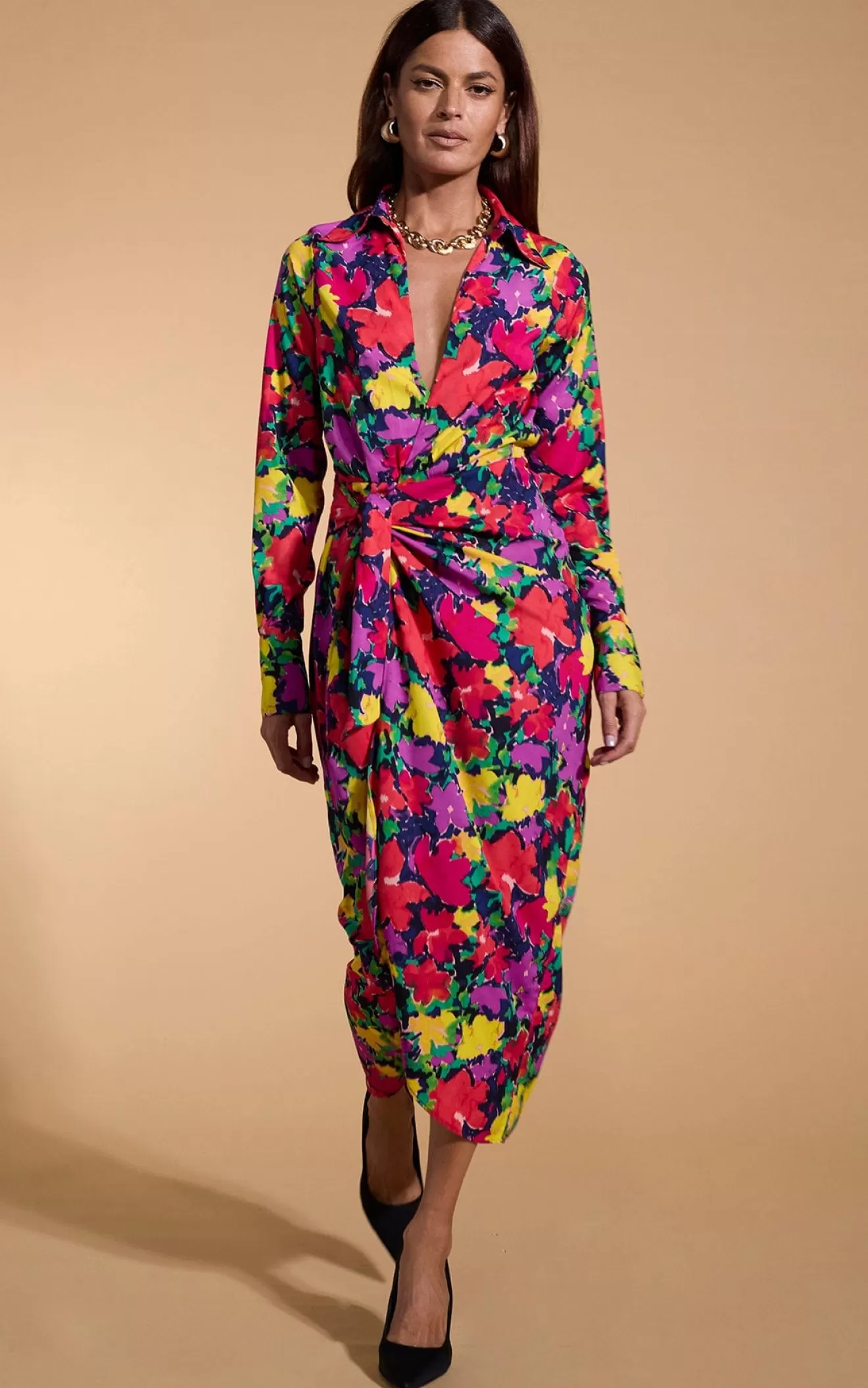 Dancing Leopard Wrap Dresses | Midi And Midaxi Dresses-Frankie Wrap Dress In Vintage Floral