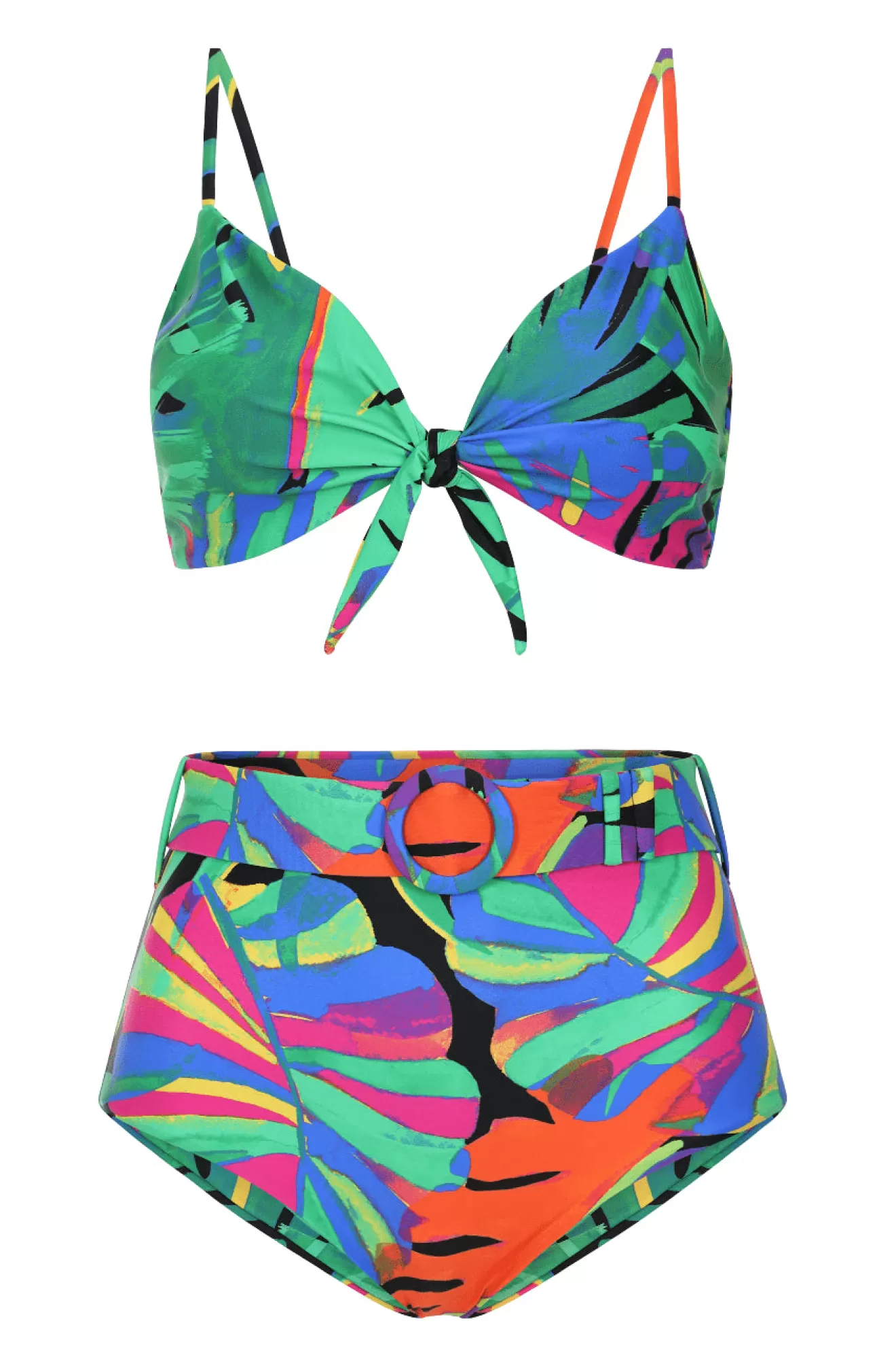 Dancing Leopard Swimwear | Premium - Resortwear-HALO Juniper High Waisted Brief In Retro Tropic