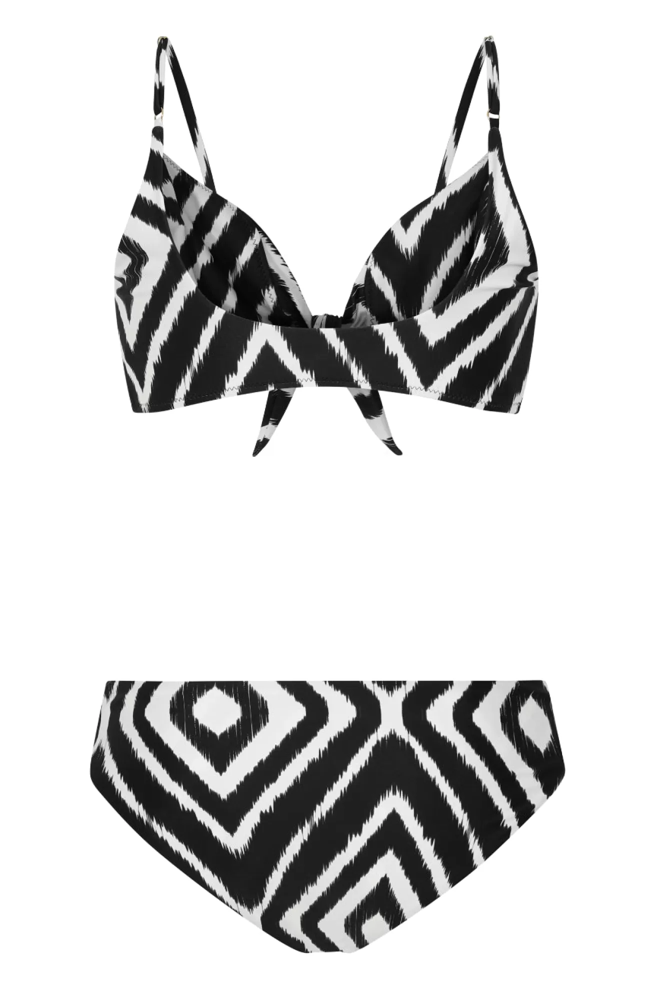 Dancing Leopard Premium - Resortwear | Swimwear-HALO Miyanna Ruched Brief In Black And White Ikat