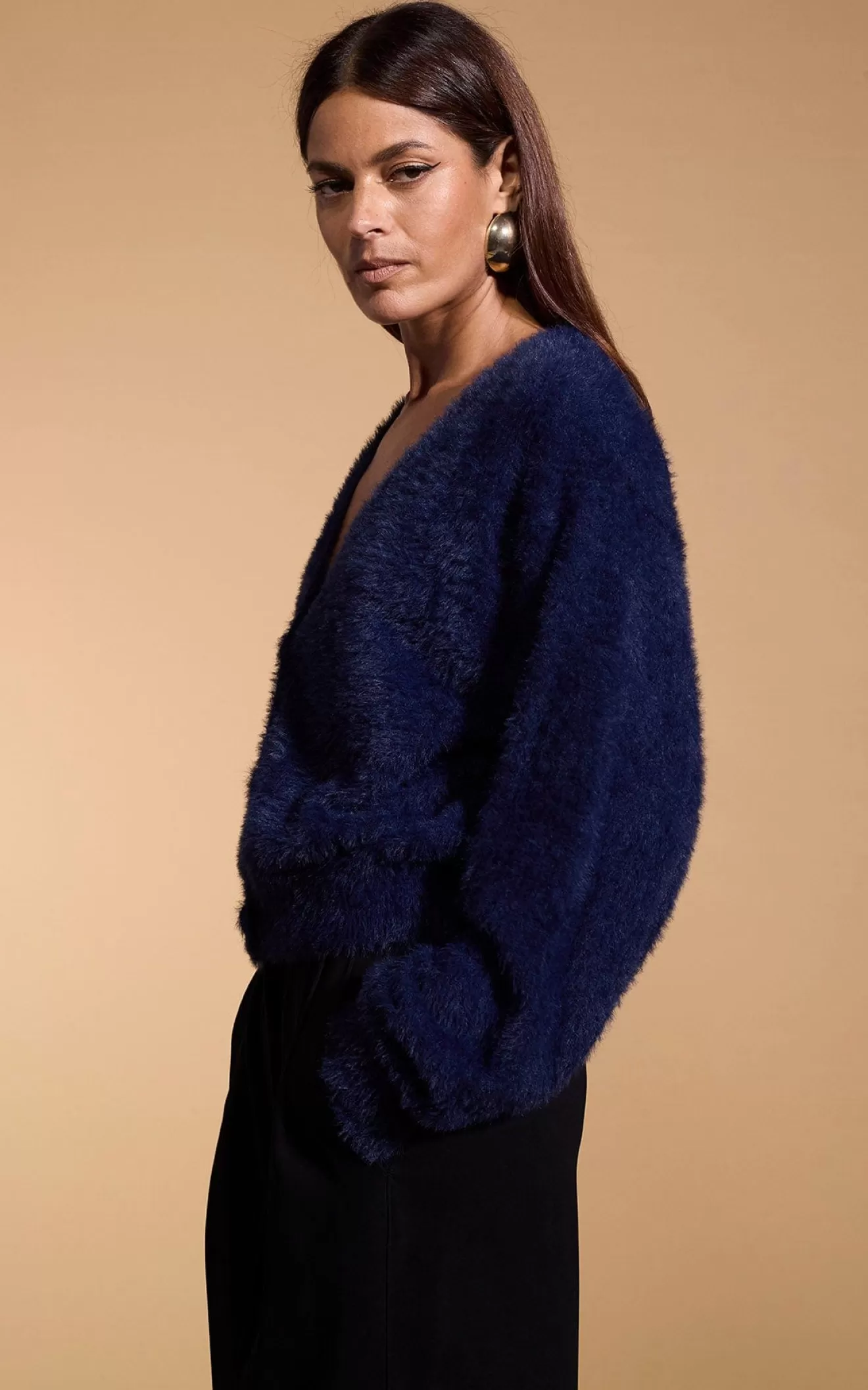 Dancing Leopard Knitwear-Harper Cardigan In Navy