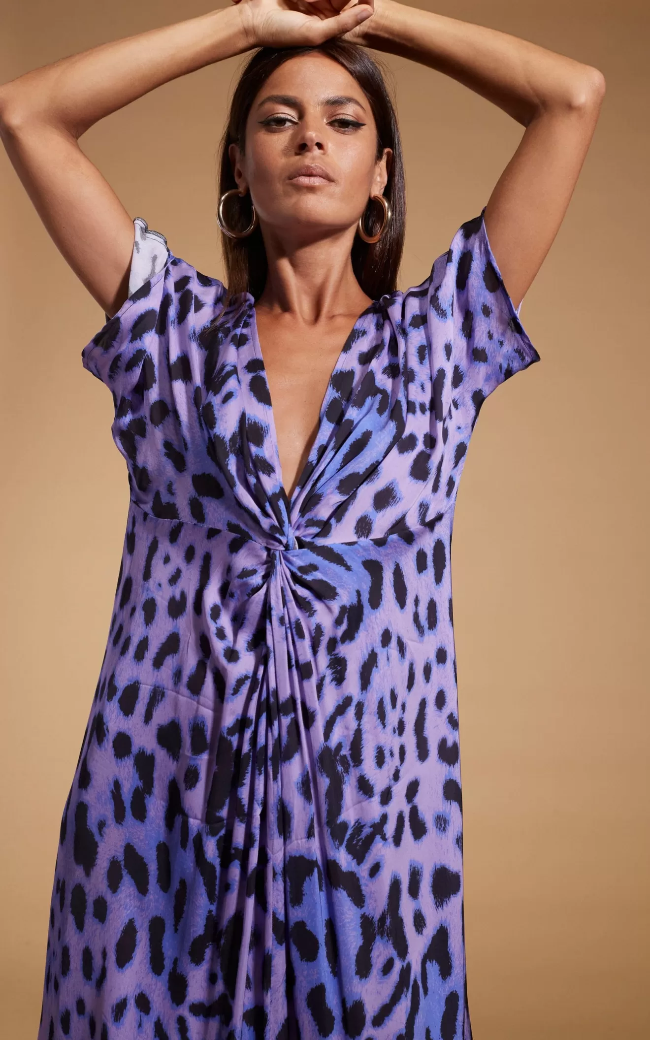 Dancing Leopard Summer Dresses | Maxi Dresses-Makuna Kaftan In Lilac Leopard