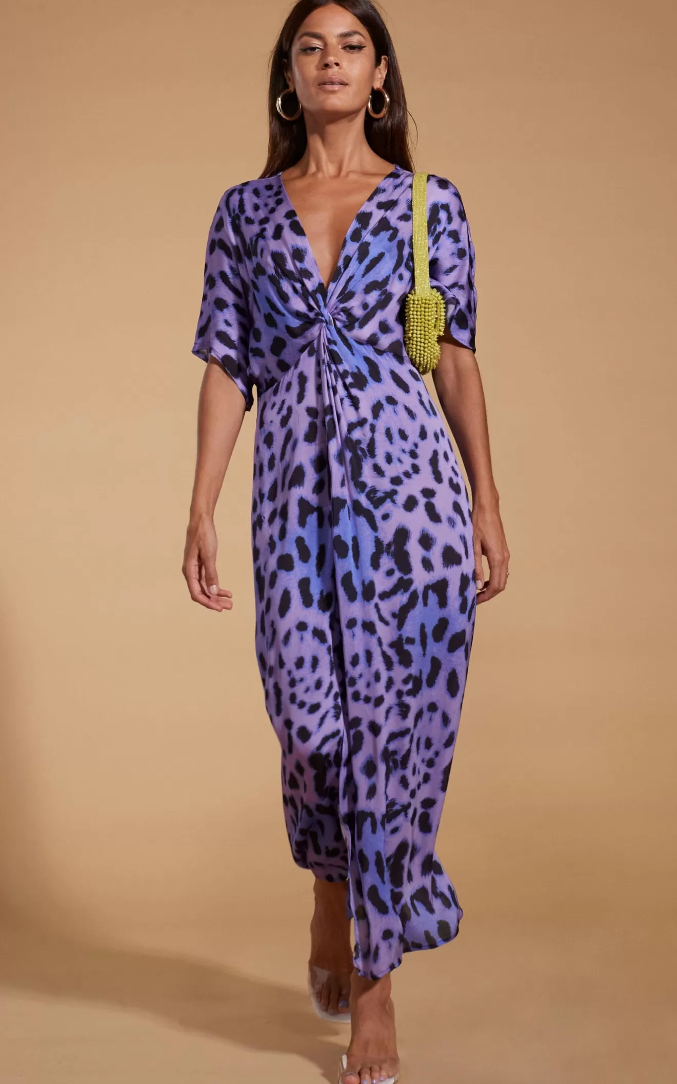 Dancing Leopard Summer Dresses | Maxi Dresses-Makuna Kaftan In Lilac Leopard