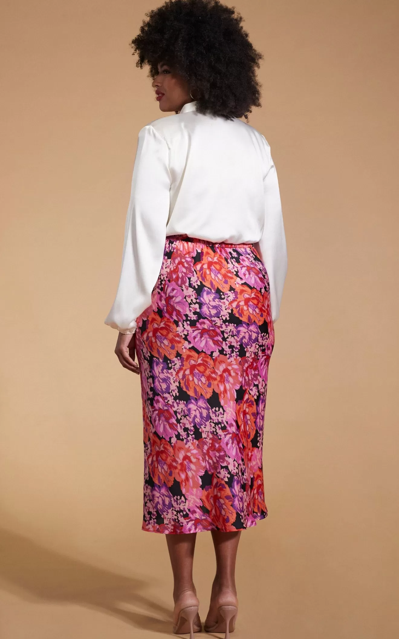 Dancing Leopard Skirts-Renzo Skirt In Red & Lilac Floral - Extended Sizing