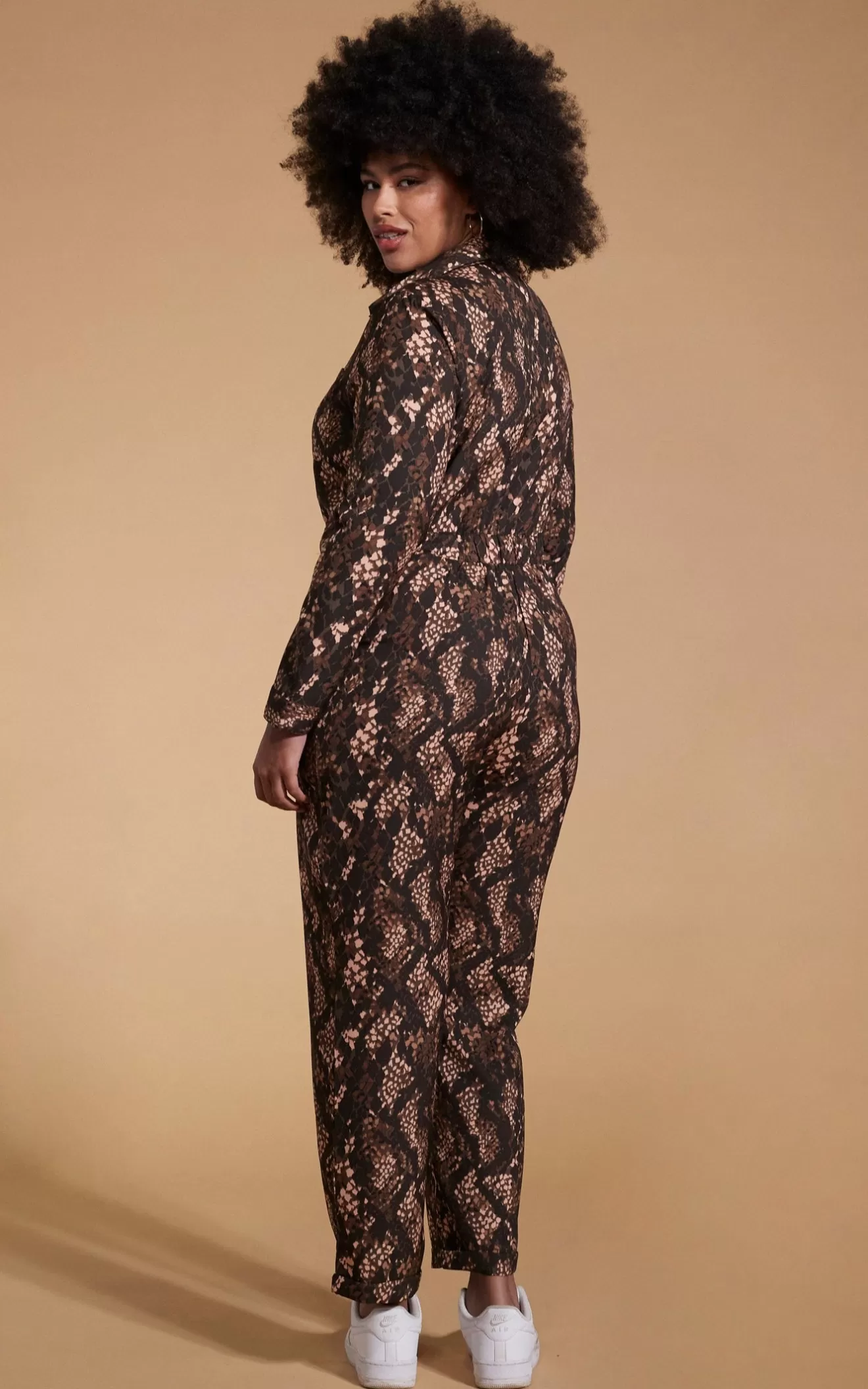 Dancing Leopard Jumpsuits-Roxanna Jumpsuit In Brown Snake - Extended Sizing