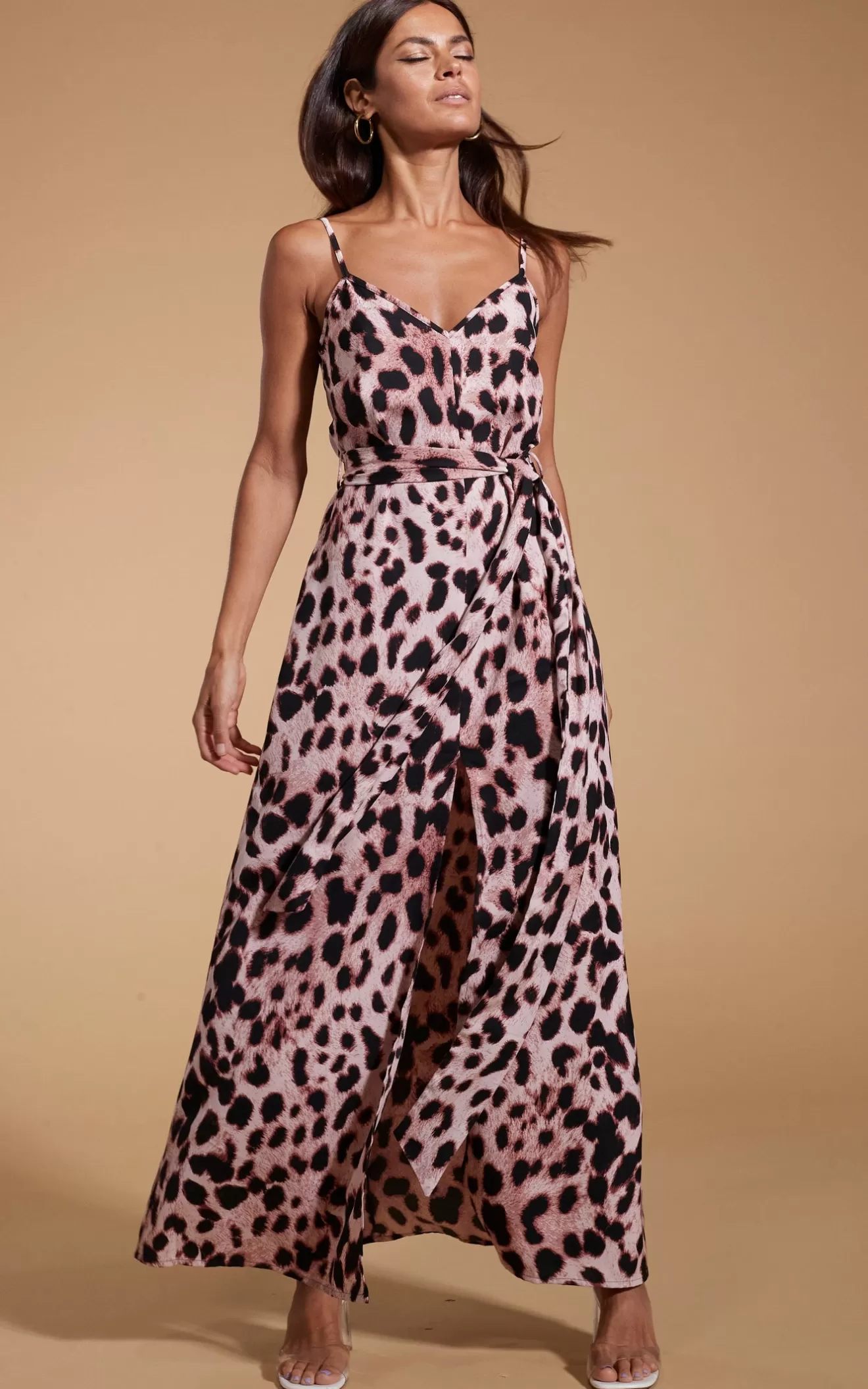 Dancing Leopard Party Dresses | Summer Dresses-Sookie Slip Dress In Blush Leopard